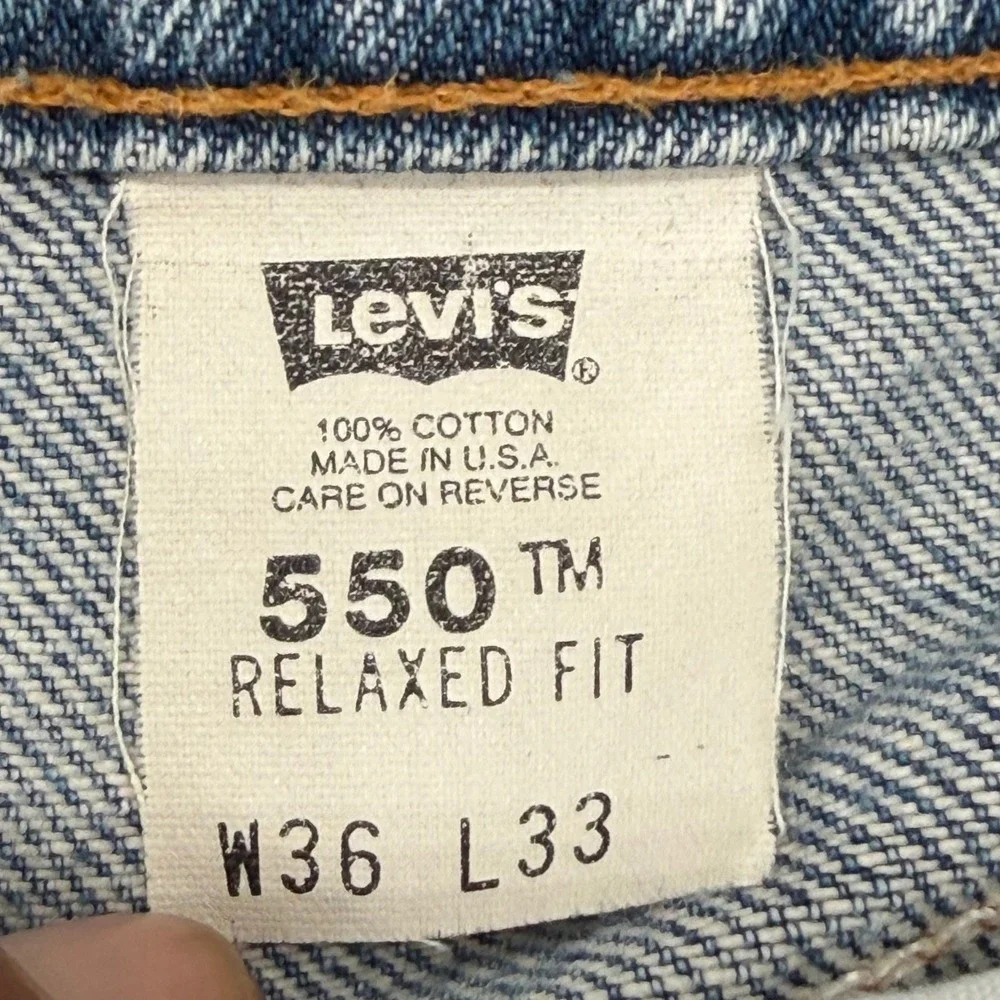 Vintage Levi's Mens 550 Relaxed Fit 36x33 Blue Preowned Distressed Made in USA